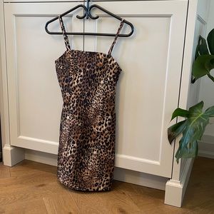 NWOT Forever 21 leopard print mini dress with spaghetti straps